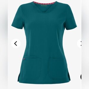 Heart soul Scrub Top- Caribbean blue